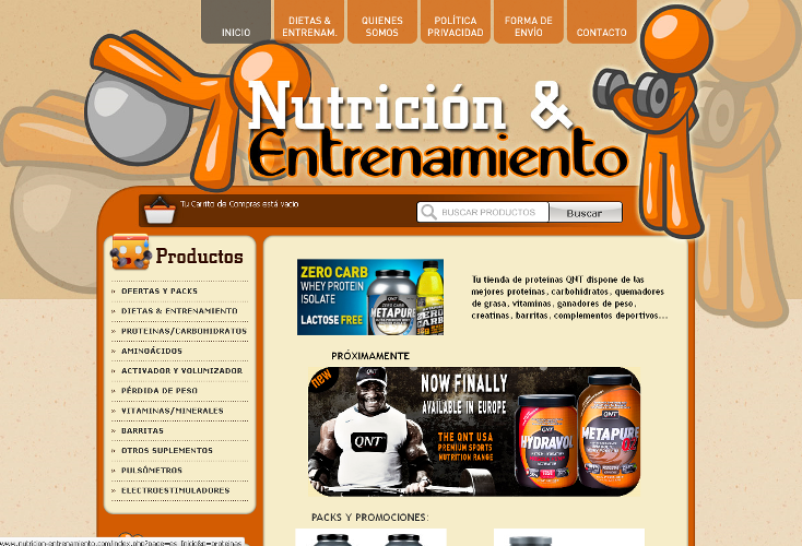 Nutricion & Entrenamiento, tienda online creada por Urbecom
