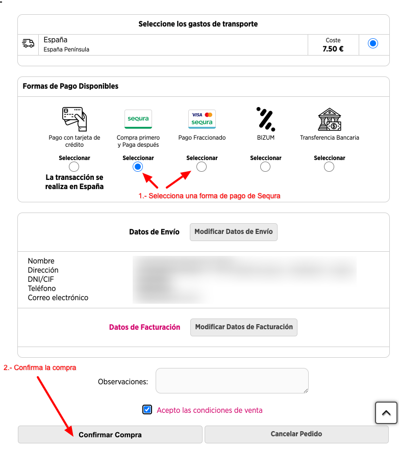 Sequra tienda online