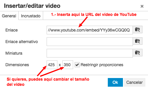 insertar vídeo