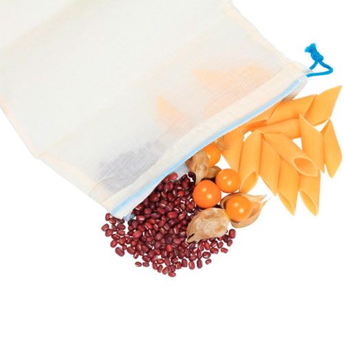 Bolsa de algodón reutilizable para granel y alimentos