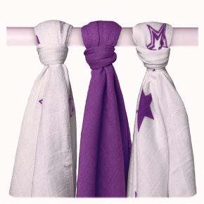 Pack de 3 Muselinas XKKO Bamb Stars Lilac